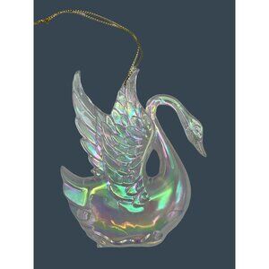 Prism Swan Hanging Bird Figurine 4” Acrylic Opaque Catches Light Dazzling